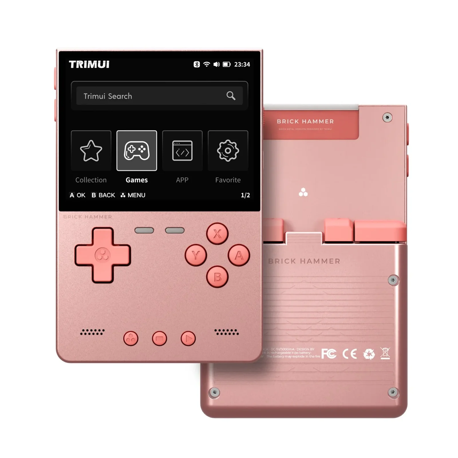 The TrimUI Brick Hammer in pink