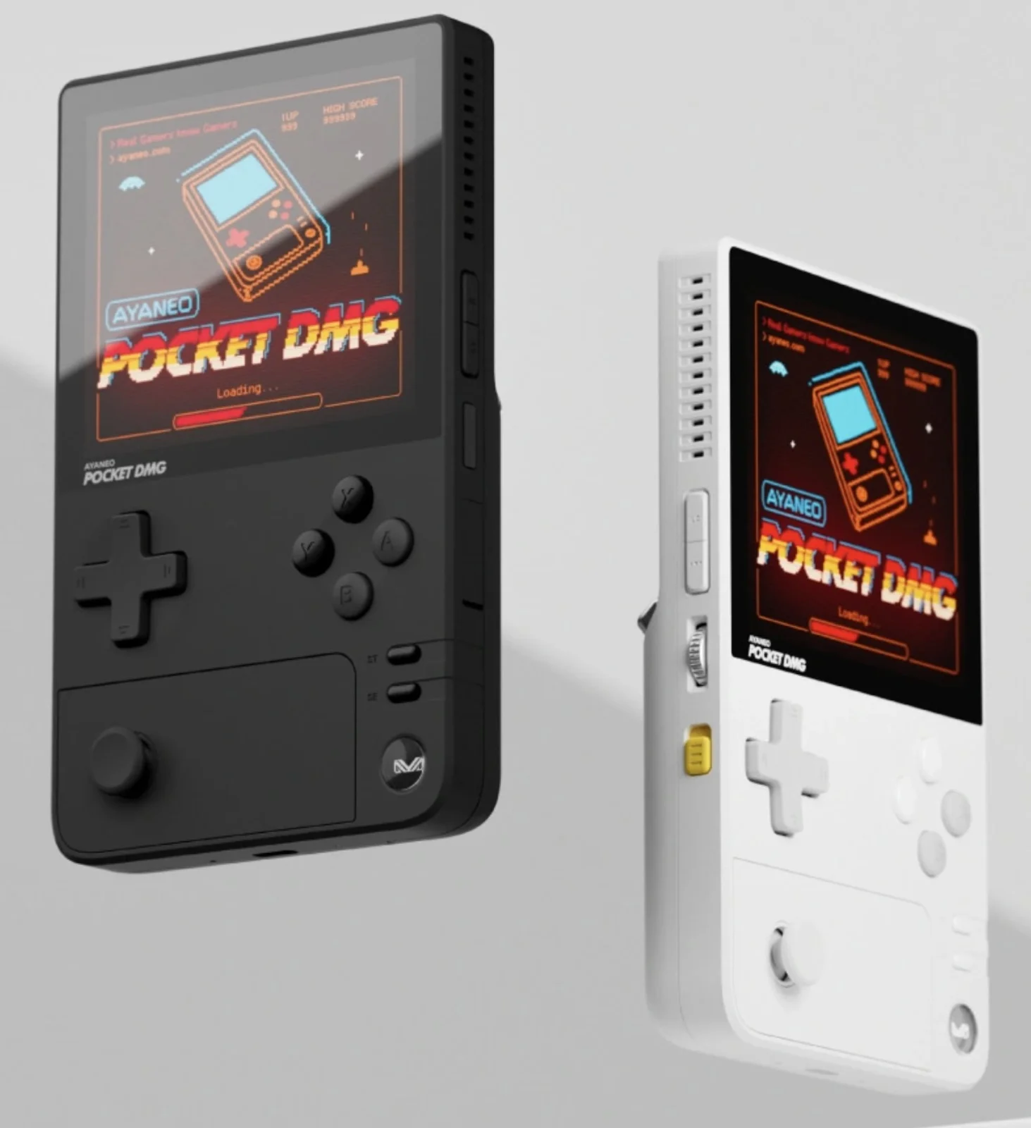 The Ayaneo Pocket DMG in Arctic Black and Moon White